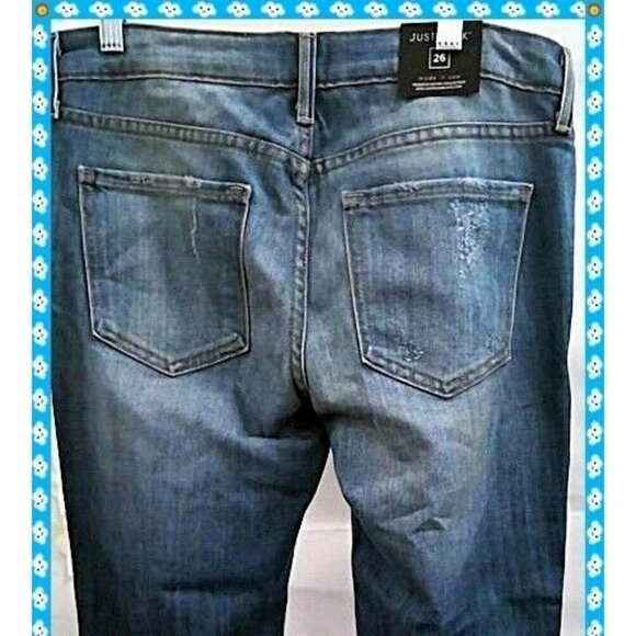 𝅺just Black Jeans 26 Distressed Destroyed Raw Cuff - Picture 6 of 8